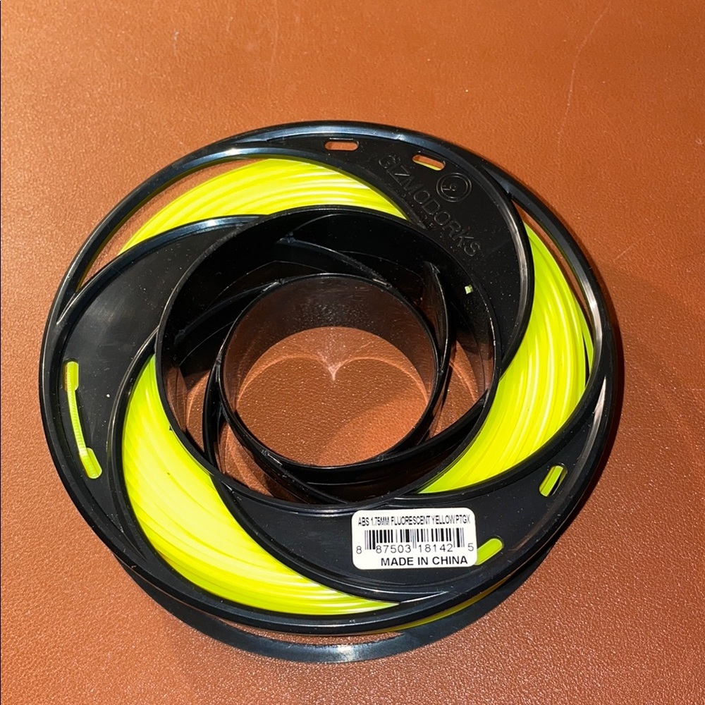 Fluorescent Yellow 3D Printer Filament